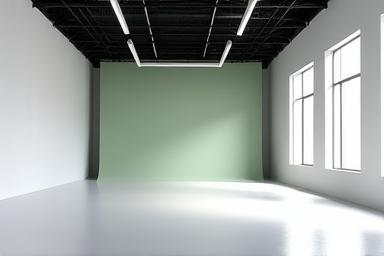 Espaço de estúdio profissional vazio para aluguel